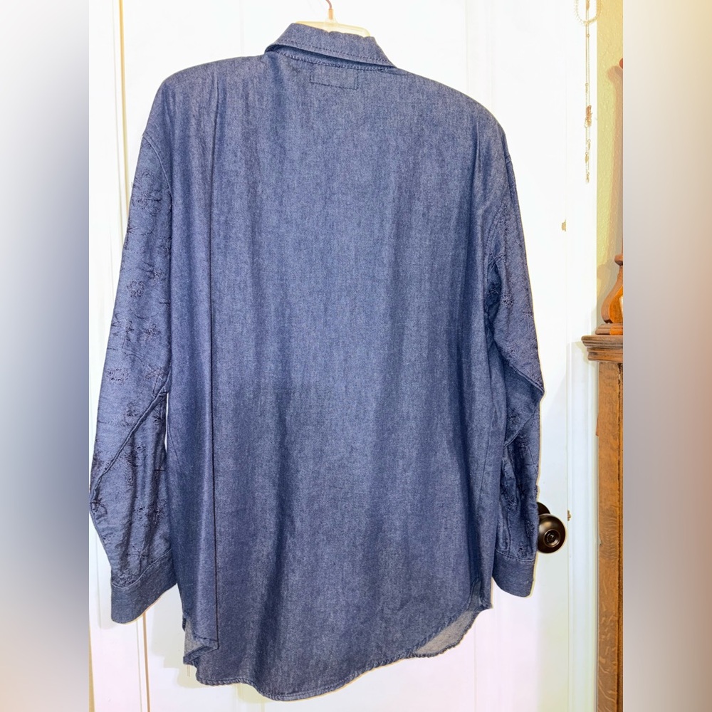 Vintage Gene Ewing BIS Women’s Embroidered Denim Shirt Snap Front Size Small USA - Picture 11 of 15